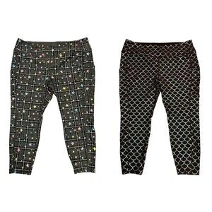 TORRID ACTIVE Lot Of 2 High Waist Cropped Athletic Leggings Stars Holographic 4X